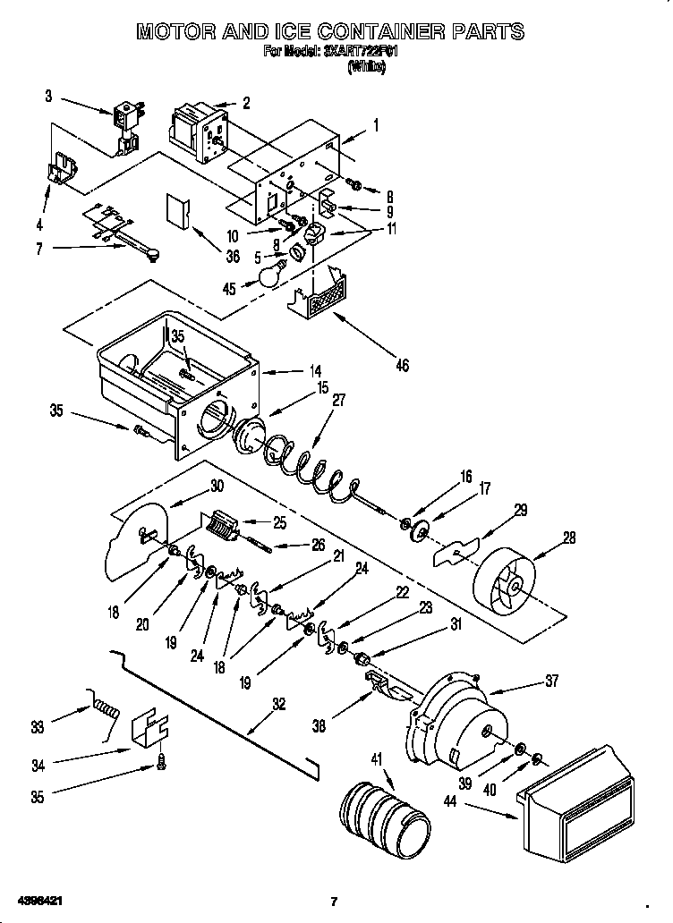 MOTOR AND ICE CONTAINER