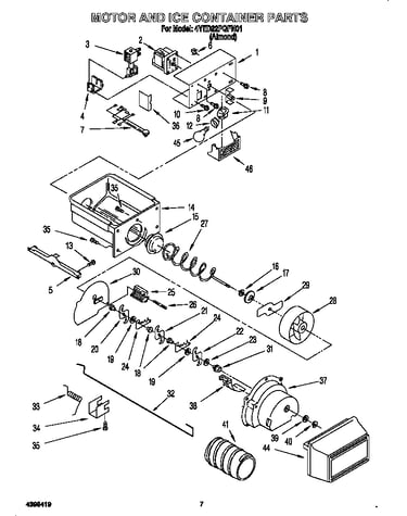 Motor and ice container