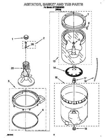 Agitator, basket and tub