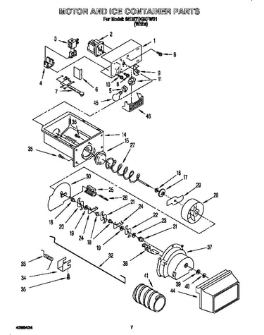 Motor and ice container