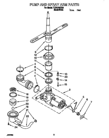 Pump and sprayarm