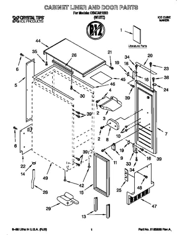 Cabinet liner and door