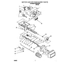 Whirlpool 4YED25PQFN01 motor and ice container diagram
