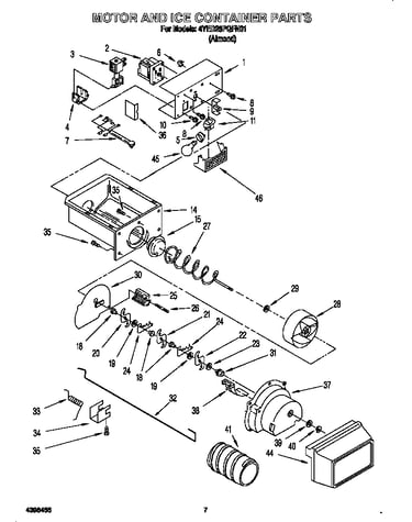 Motor and ice container
