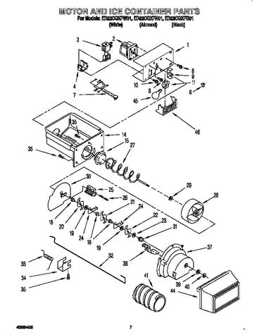 Motor and ice container
