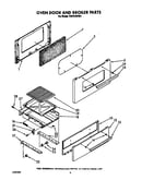 Oven door and broiler