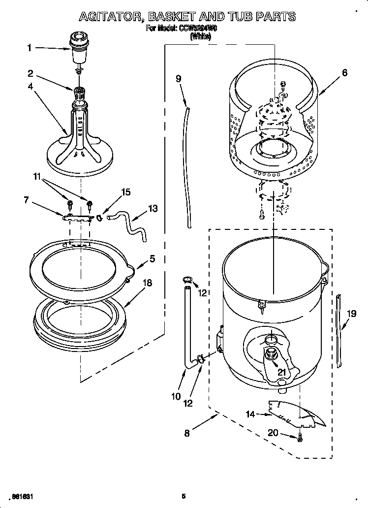 AGITATOR, BASKET, TUB