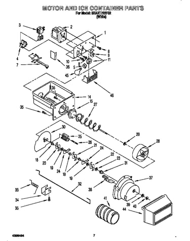 Motor and ice container