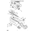 Whirlpool 3XART725F02 motor and ice container diagram