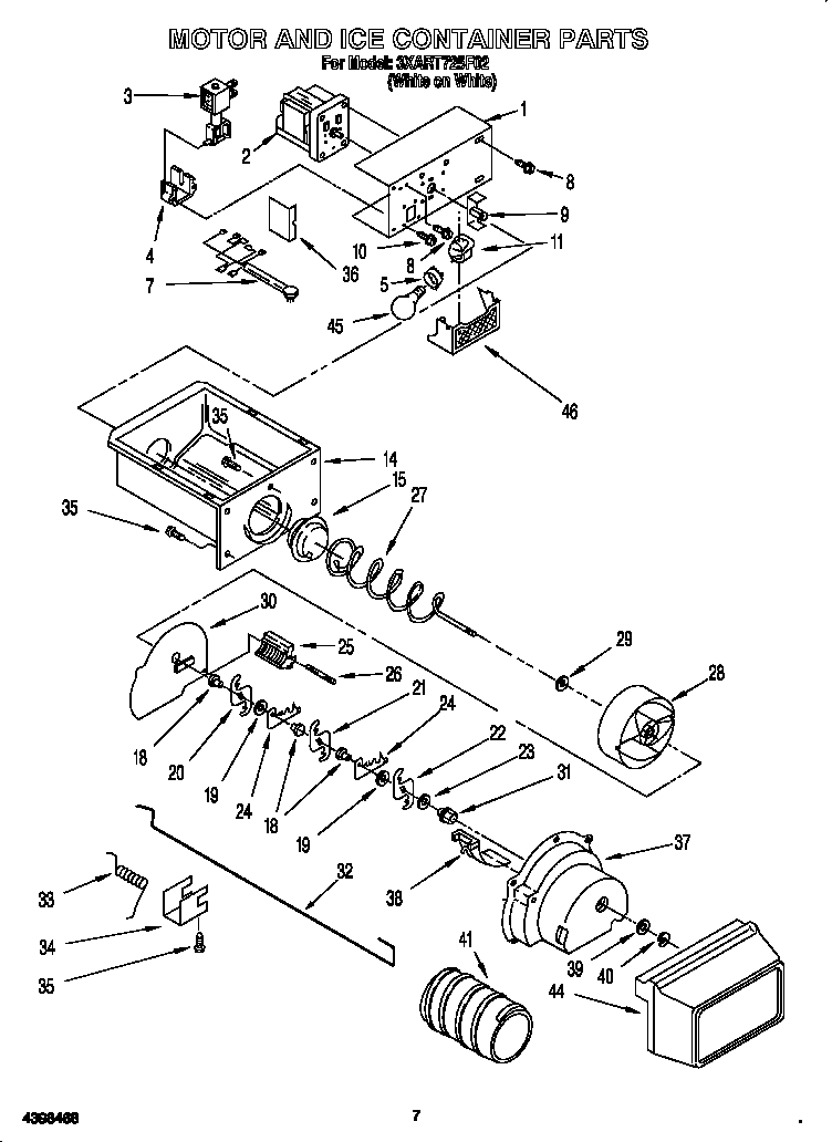 Motor and ice container