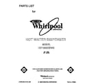 Whirlpool HD1000XSW5 front cover diagram