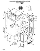 Cabinet liner and door