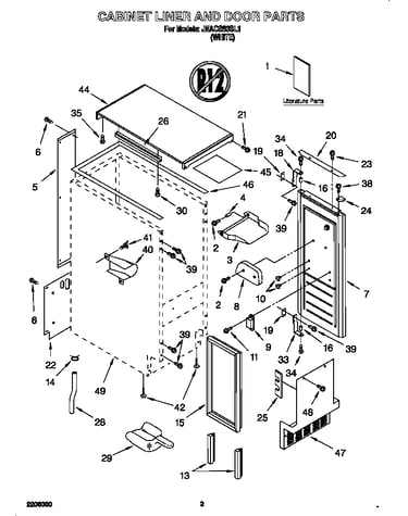 Cabinet liner and door