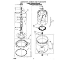 Whirlpool GSQ9364HZ0 agitator, basket and tub diagram