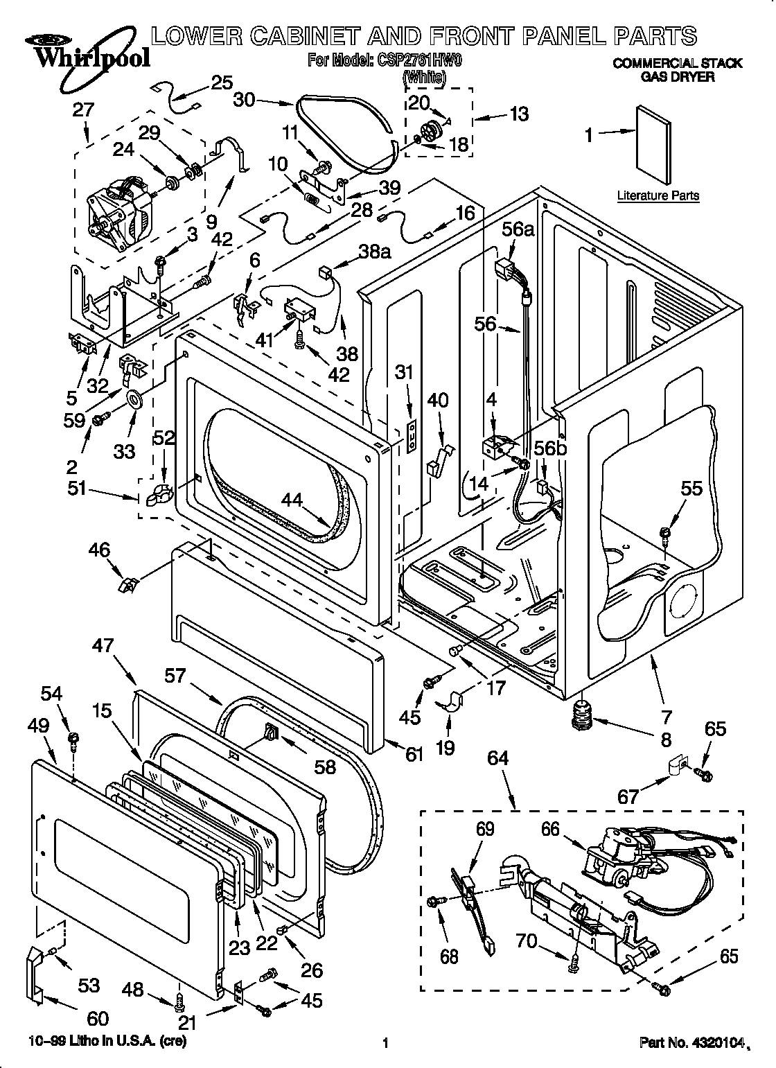 Lower cabinet and front panel