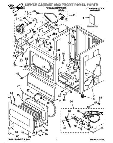 Lower cabinet and front panel