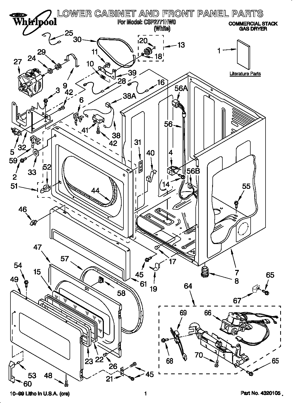 Lower cabinet and front panel