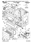 Lower cabinet and front panel