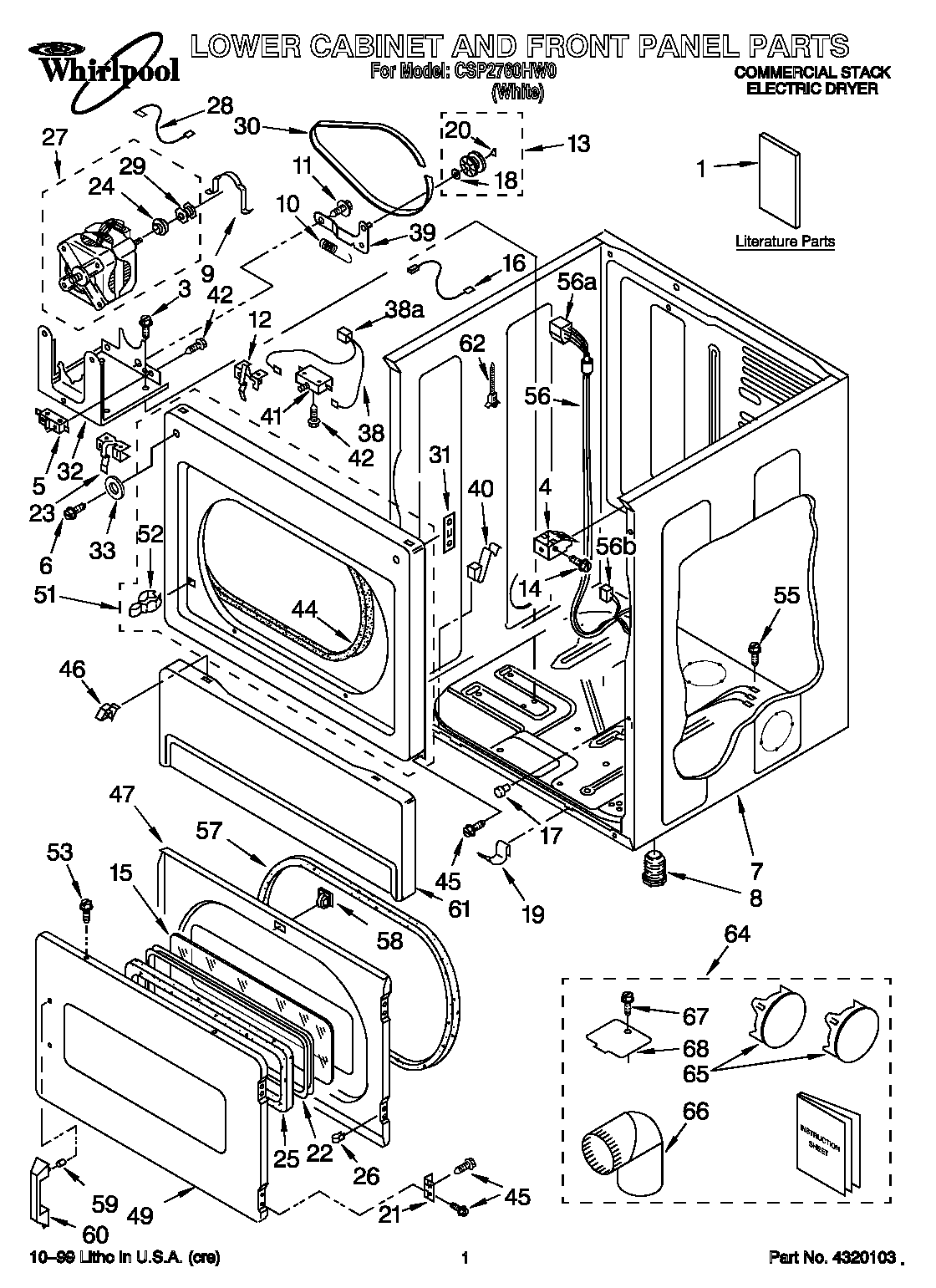 Lower cabinet and front panel