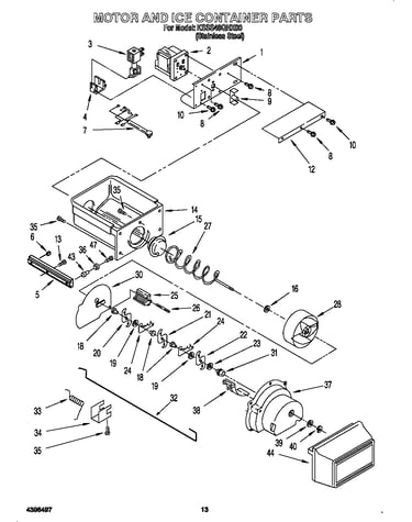 Motor and ice container