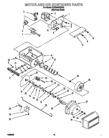 Motor and ice container
