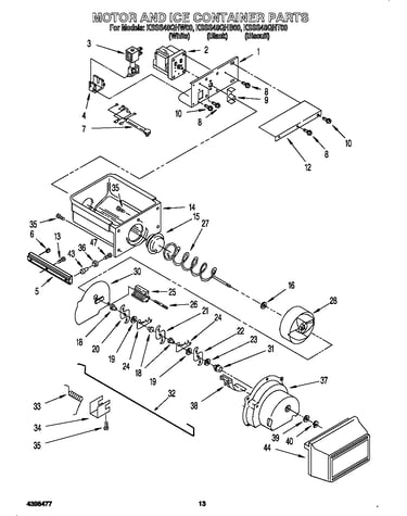 Motor and ice container