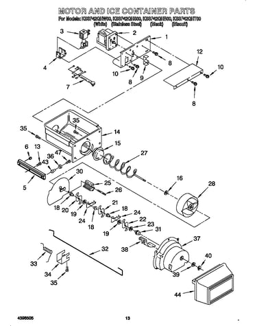 Motor and ice container