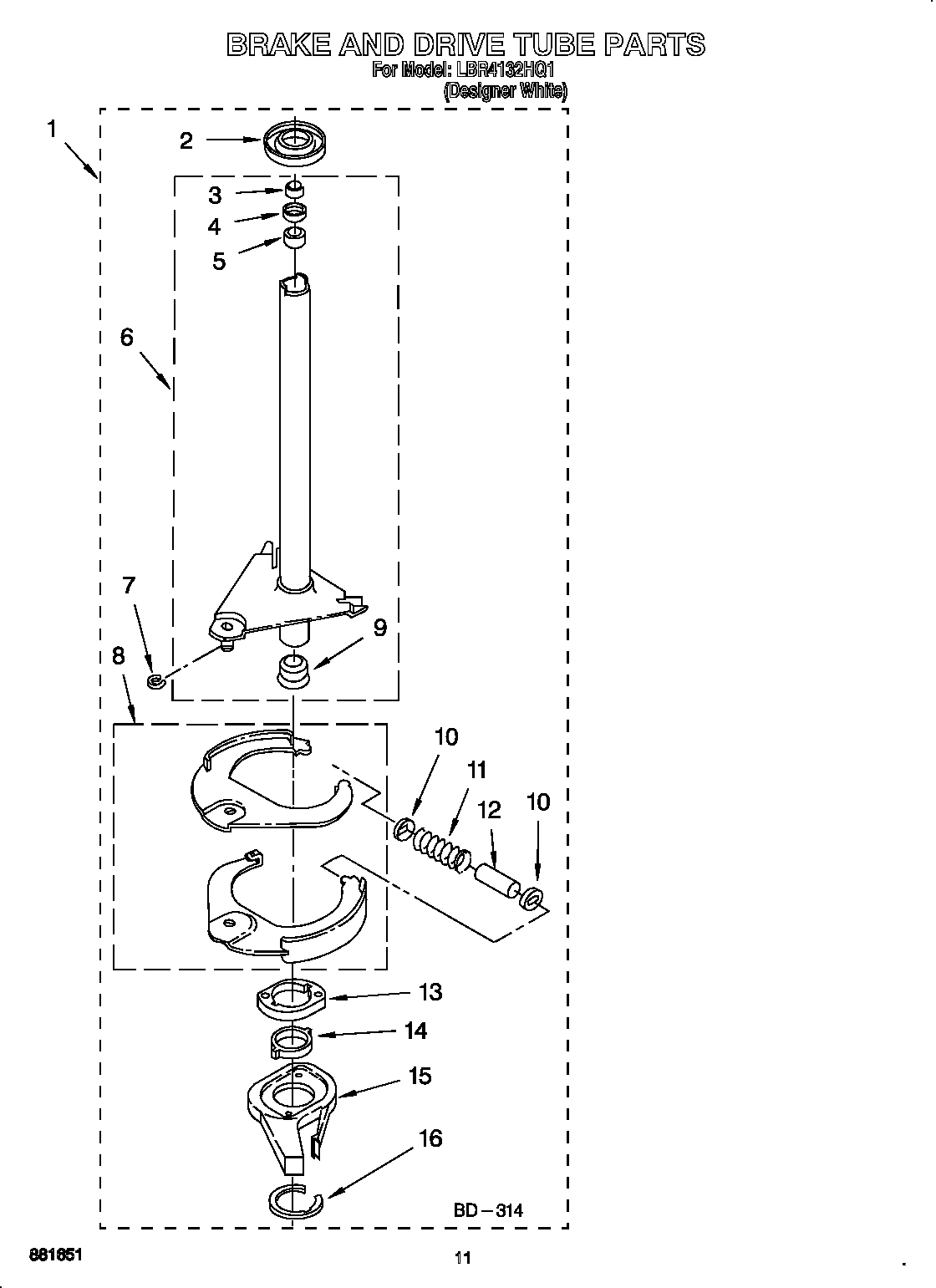 Brake and drive tube