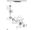 Whirlpool LBR6133DQ0 brake, clutch, gearcase, motor and pump diagram