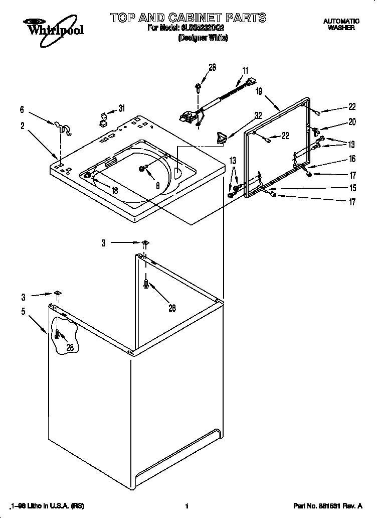Top and cabinet