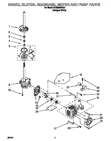 Brake, clutch, gearcase, motor and pump