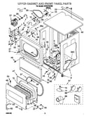 Upper cabinet and front panel