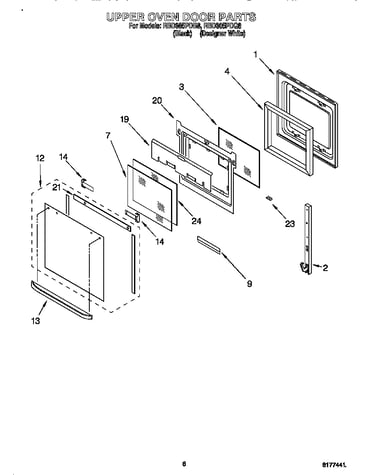 Upper oven door