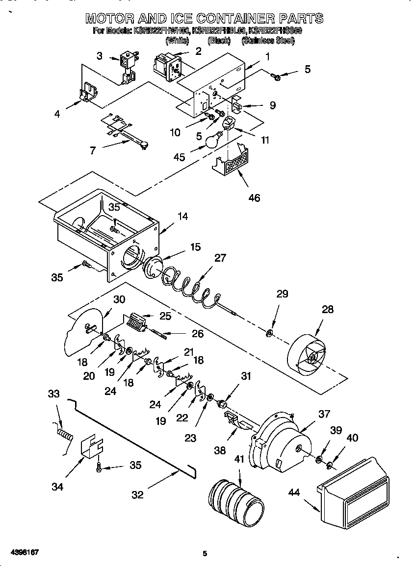 Motor and ice container