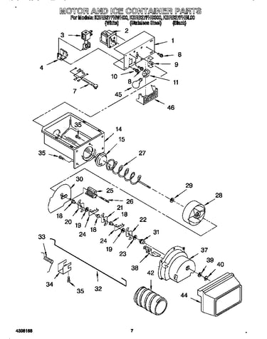 Motor and ice container