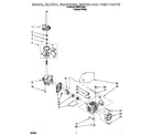 Whirlpool LSR5121HQ0 brake, clutch, gearcase, motor and pump diagram