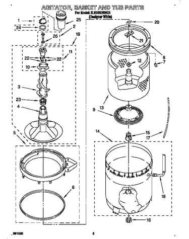 Agitator, basket and tub