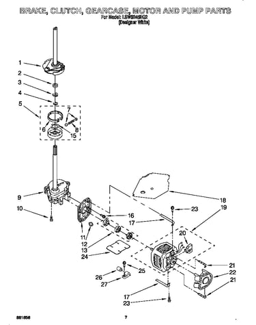Brake, clutch, gearcase, motor and pump