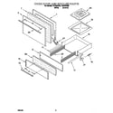 Roper FGP300EW3 oven door and broiler diagram