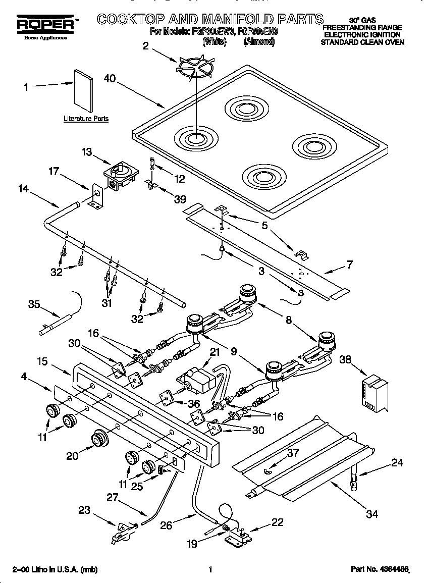 Cooktop and manifold