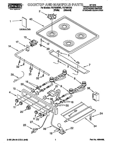 Cooktop and manifold
