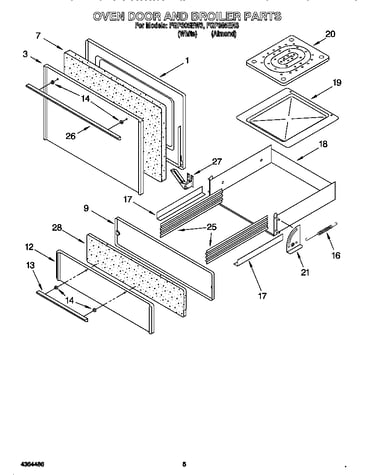Oven door and broiler