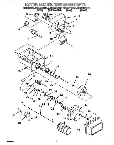 Motor and ice container