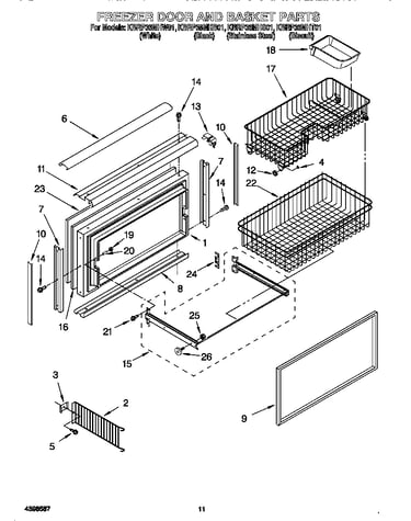 Freezer door and basket