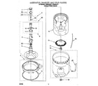 Whirlpool LSR8233JT0 agitator, basket and tub diagram