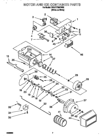 Motor and ice container