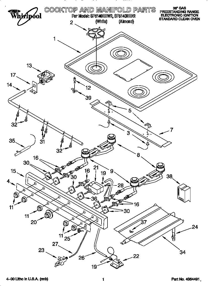 COOKTOP AND MANIFOLD