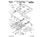 Whirlpool SF3010EEN3 cooktop and manifold diagram
