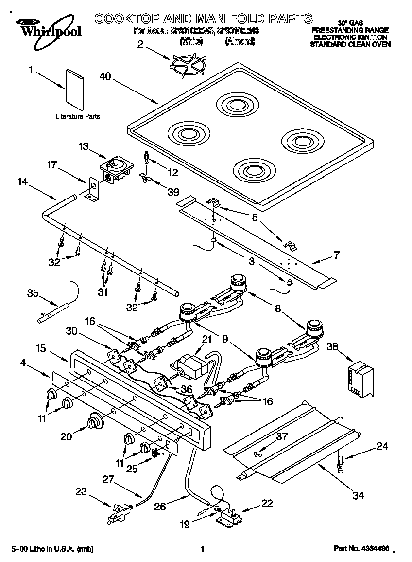 Cooktop and manifold