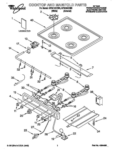 Cooktop and manifold